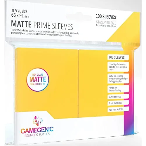 Gamegenic Matte Prime Kartenhüllen Gelb 100 Stück