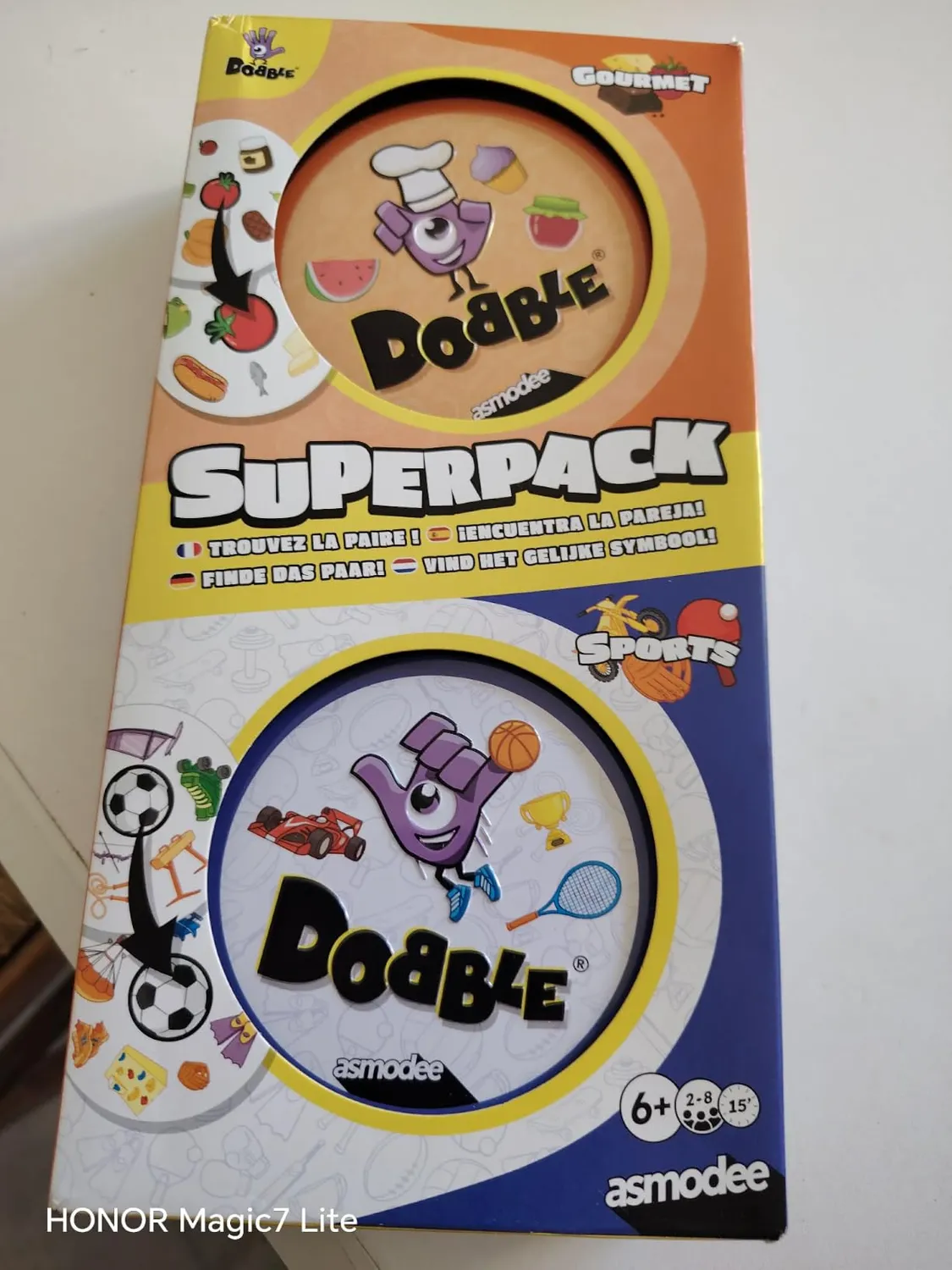 Dobble Superpack Sports Gourmet Kartenspiel 2er-Set