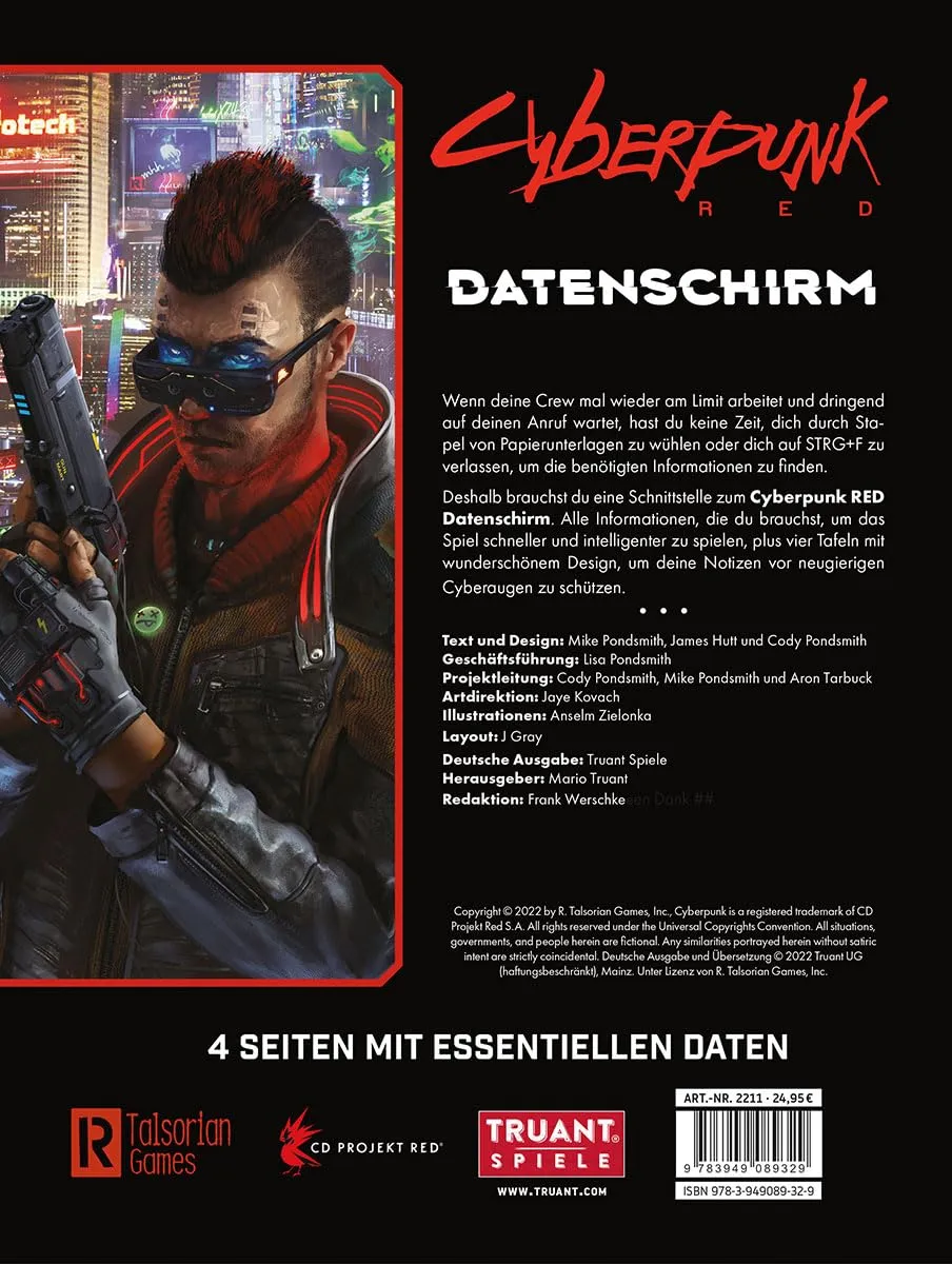 Cyberpunk RED Datenschirm Spielleiterschirm