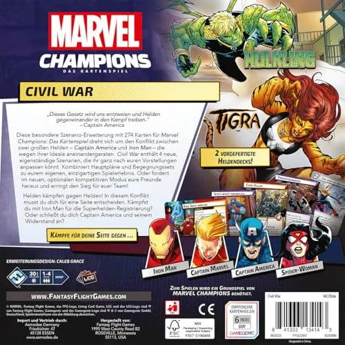 Asmodee Marvel Champions Civil War Kartenspiel-Erweiterung Deutsch kooperativ