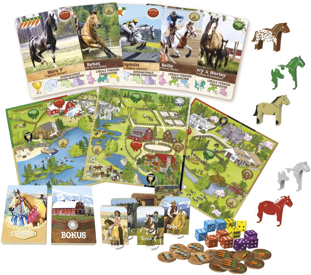 Spielefaible Fantasy Ranch Brettspiel Pferde mit Reitausflug