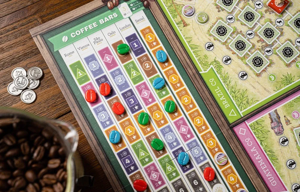 Capstone Games Coffee Traders Brettspiel Kaffee Fair Trade