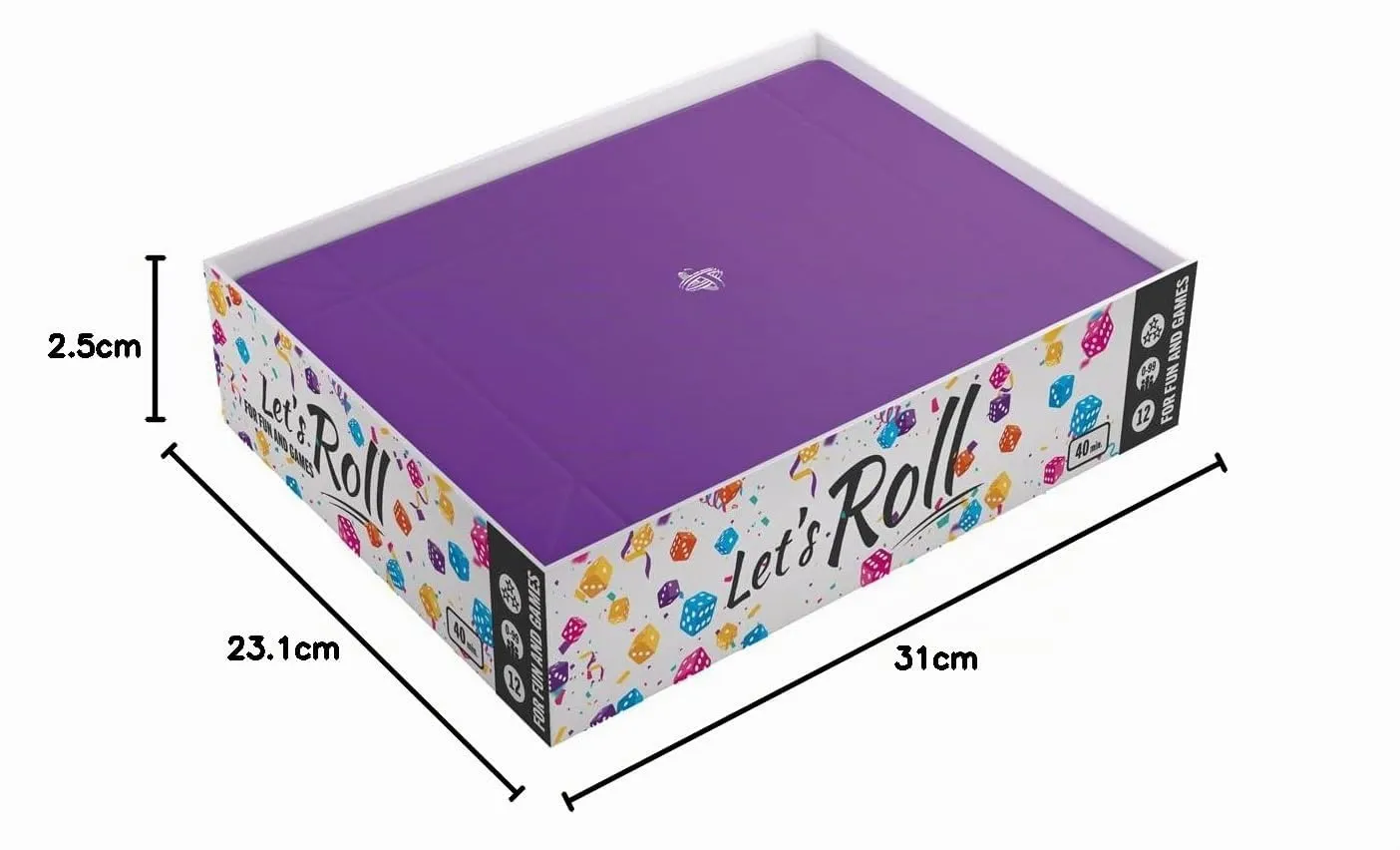 Gamegenic Magnetic Dice Tray Rectangular Würfelschale Schwarz-Lila