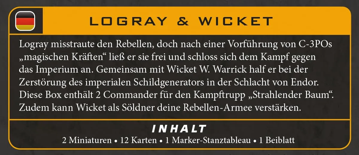 Asmodee Star Wars Legion Logray Wicket Erweiterung Rebellen Ewoks