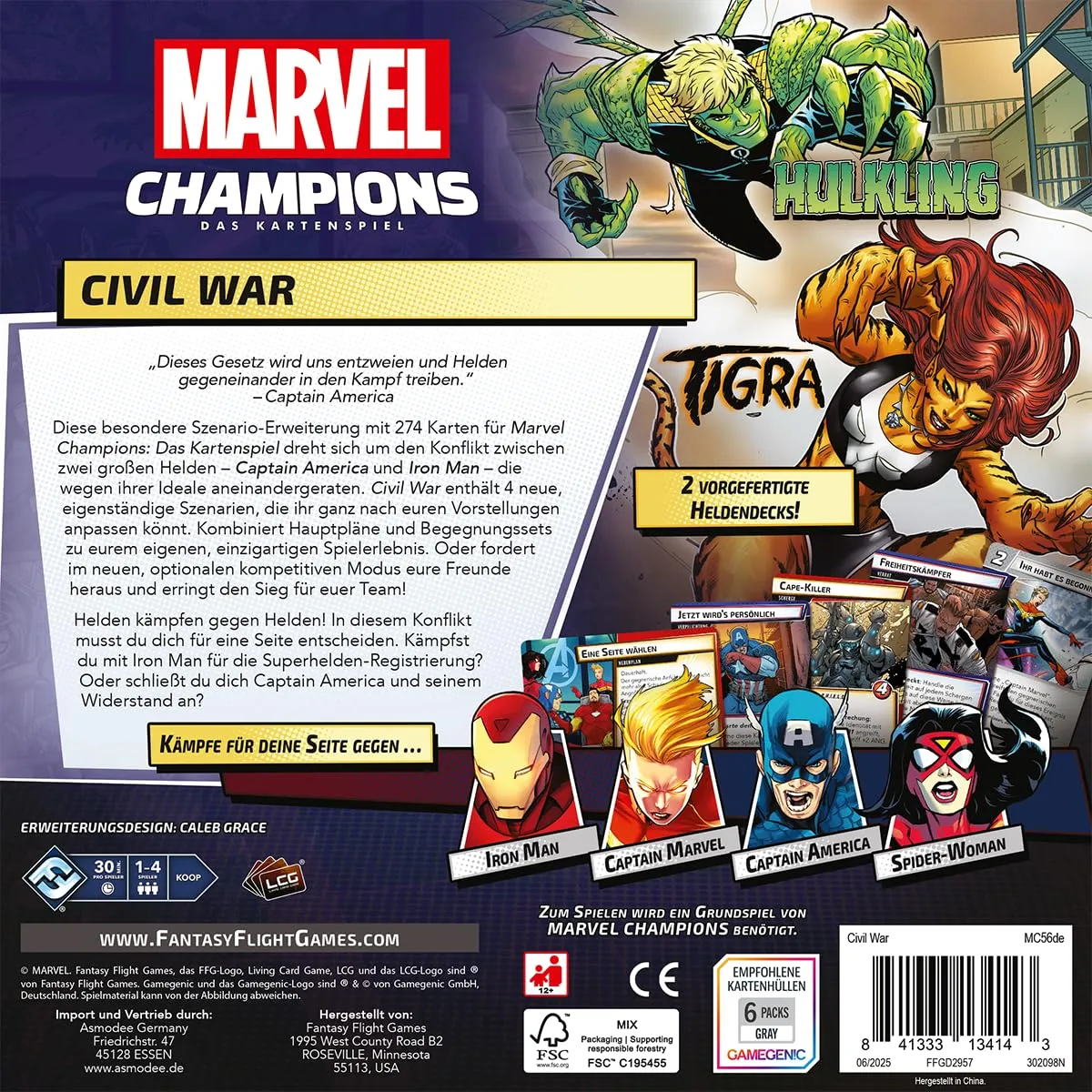 Asmodee Marvel Champions Civil War Kartenspiel-Erweiterung Deutsch kooperativ