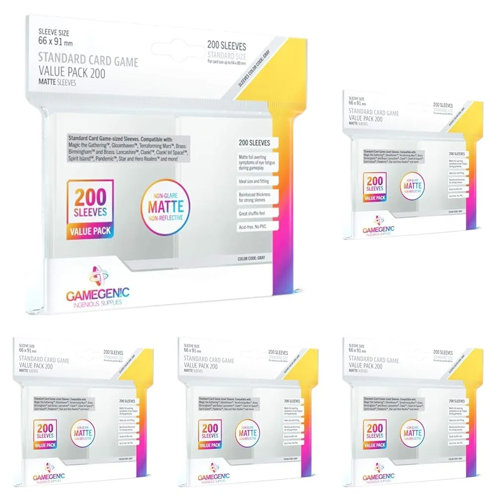 Gamegenic Matte Standard Kartenhüllen 200 Stück Value Pack