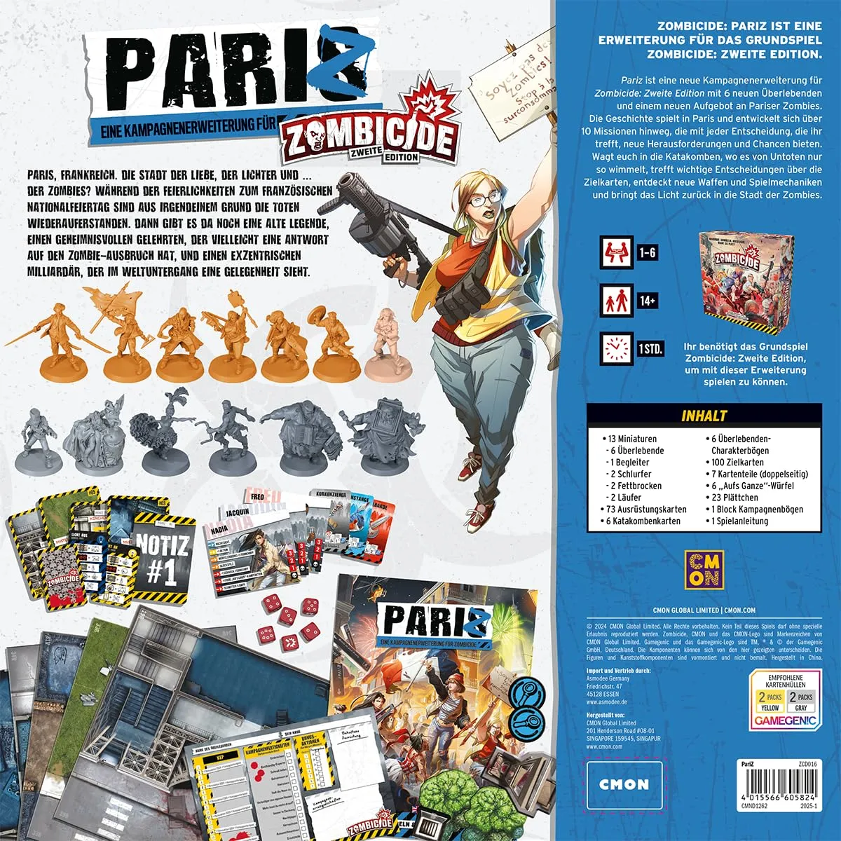 CMON Zombicide 2. Edition PariZ Erweiterung Kampagne Deutsch