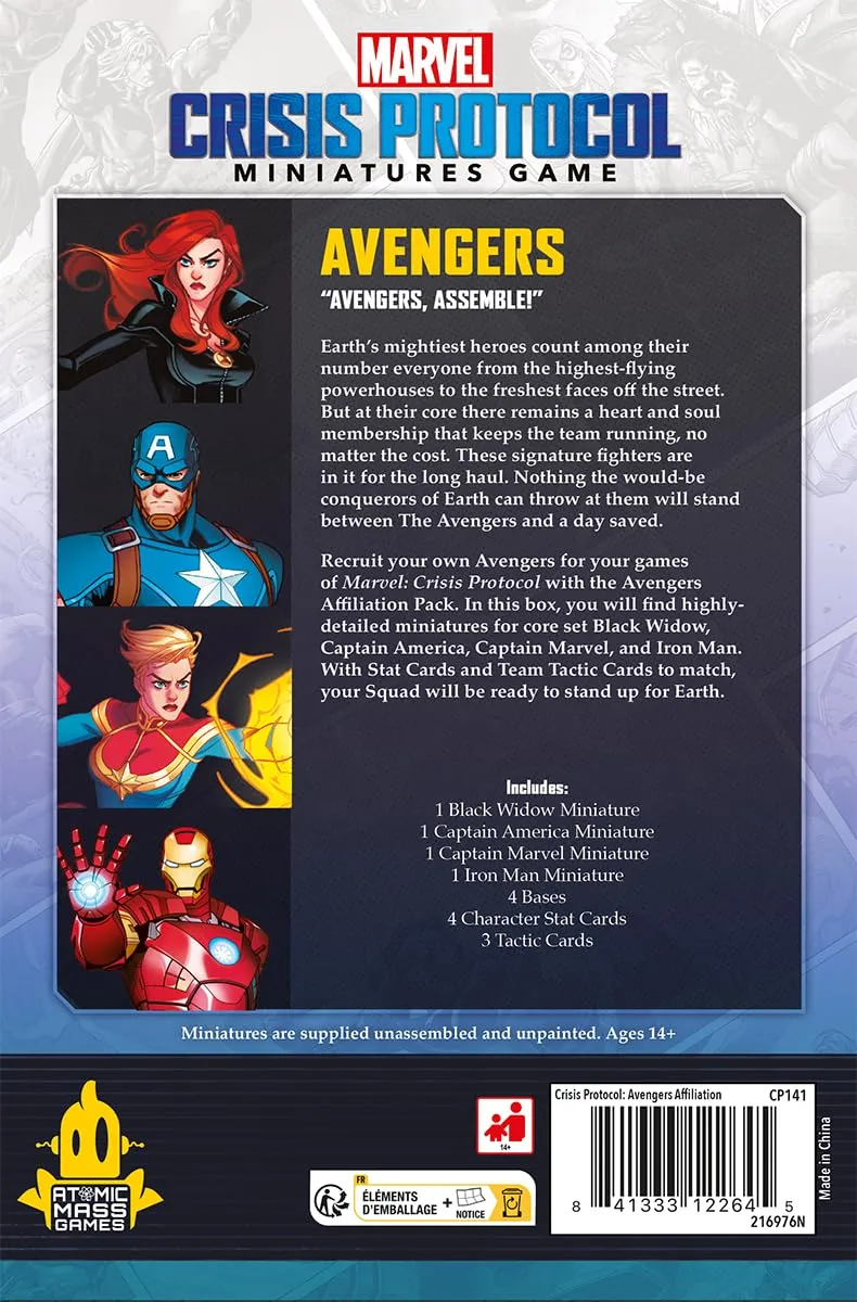 Asmodee Marvel Crisis Protocol Avengers Affiliation Pack Tabletop