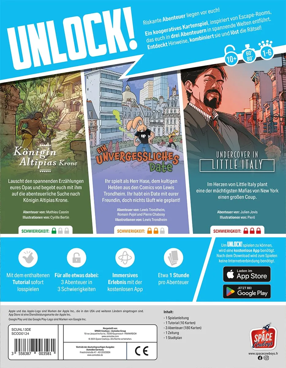 Unlock Risky Adventures Sammelbox Rätselspiel Deutsch 1-6 Spieler