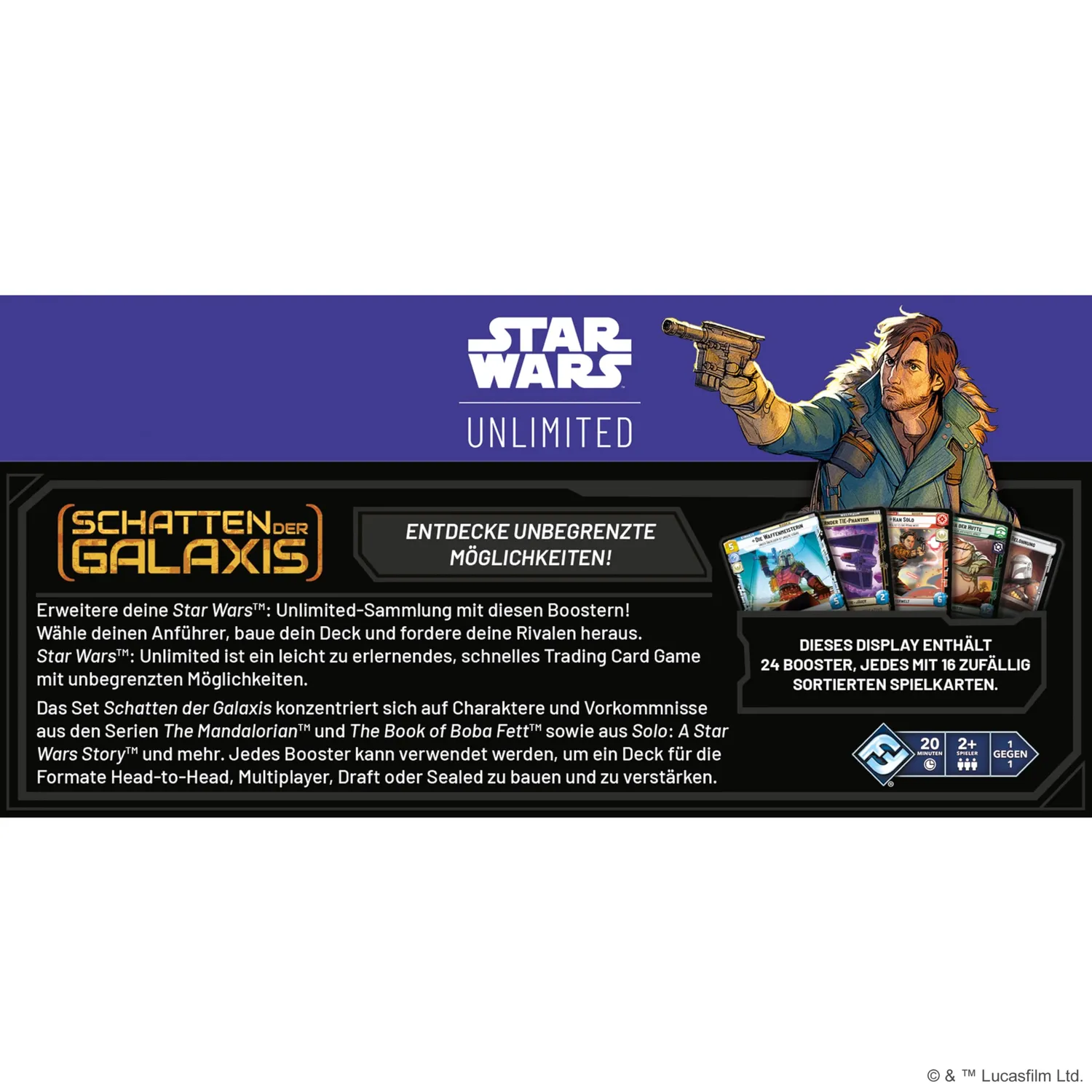 Asmodee Star Wars Unlimited Schatten der Galaxis Display 24 Booster
