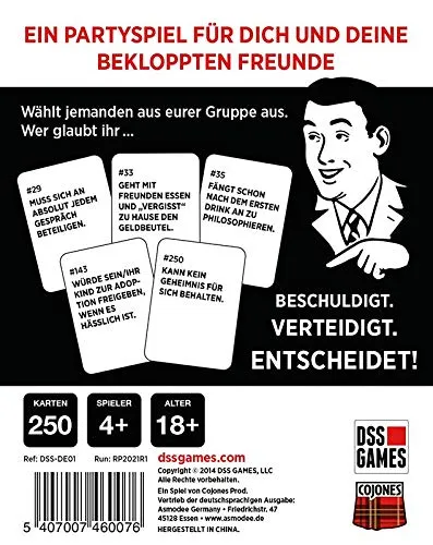 Cojones Drunk, Stoned or Stupid Partyspiel Deutsch ab 18