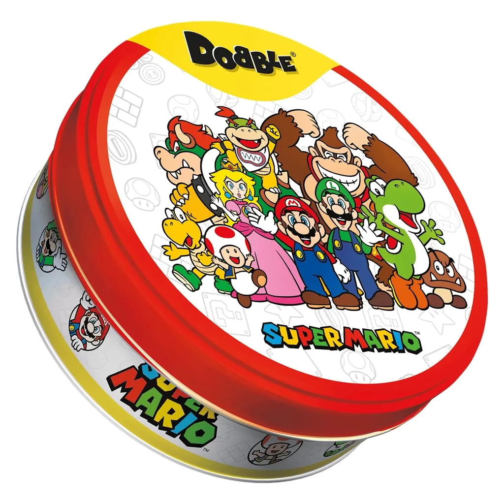 Asmodee Dobble Super Mario Kartenspiel Blechdose