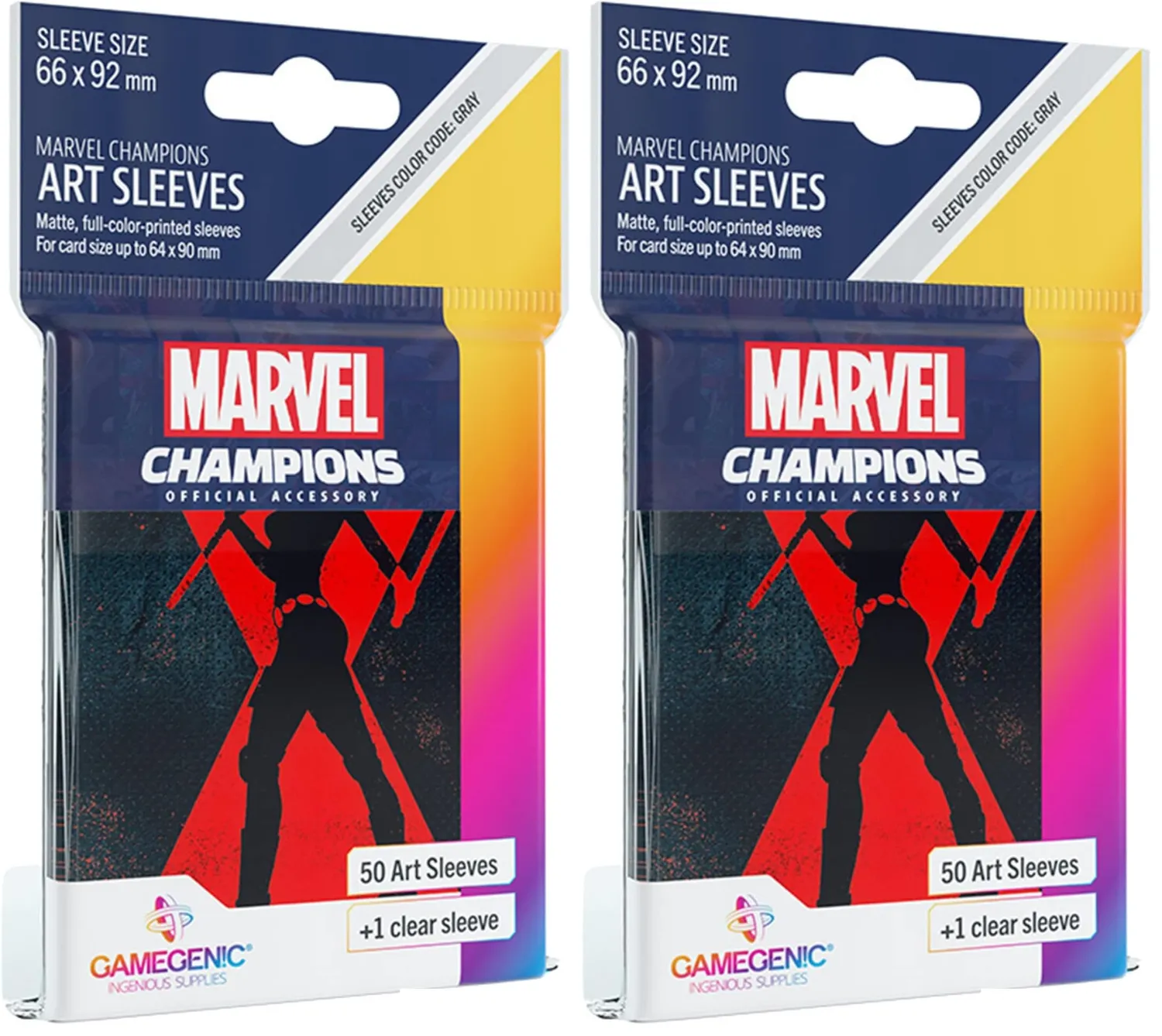 Gamegenic Marvel Champions Black Widow Sleeves 66x92 Grau
