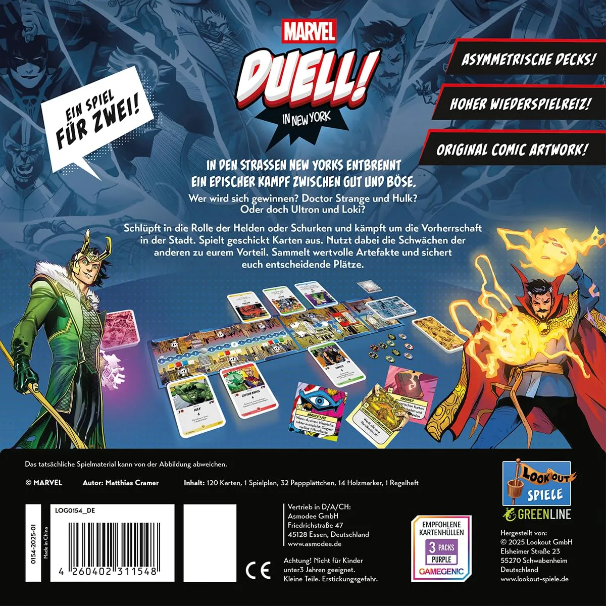 Asmodee Marvel Duell In New York Kartenspiel 2 Spieler