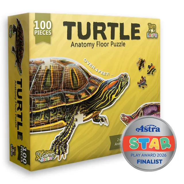 Genius Games Pond Slider Schildkröte Bodenpuzzle 100 Teile 2-seitig
