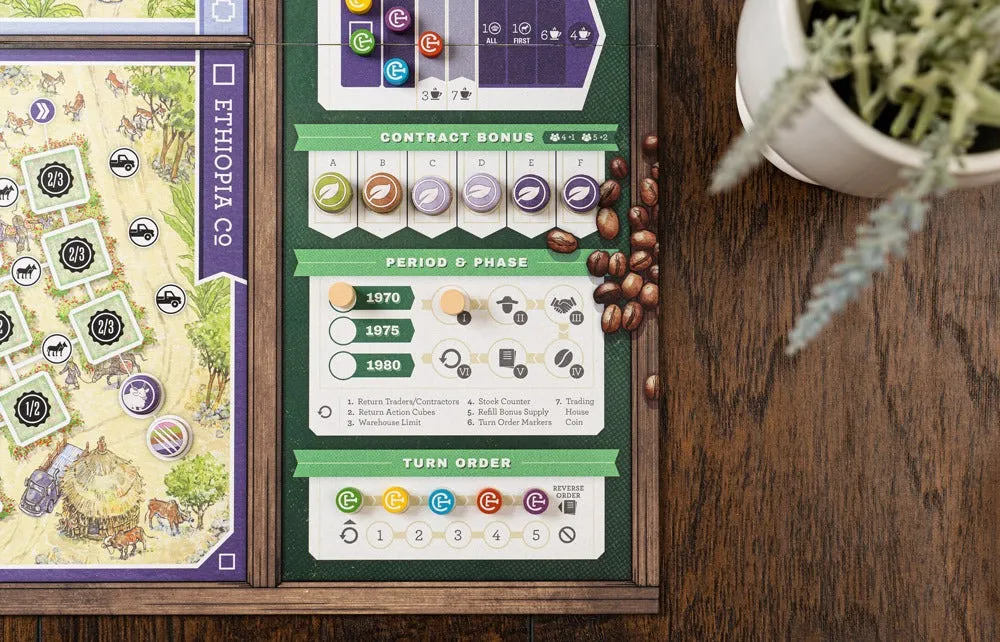 Capstone Games Coffee Traders Brettspiel Kaffee Fair Trade