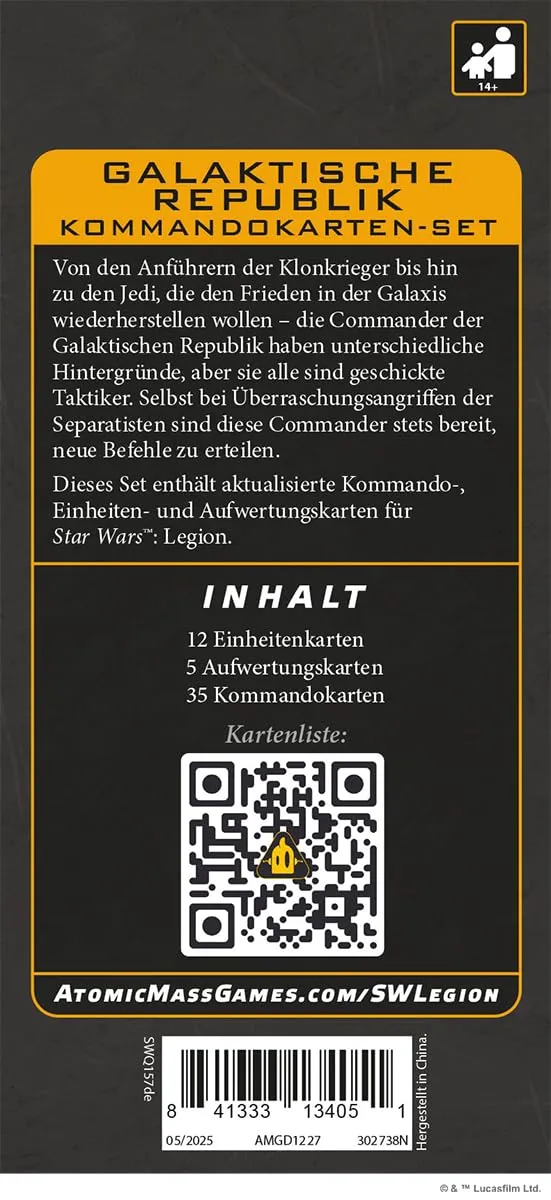 Star Wars Legion Galaktische Republik Kommando-Kartenset deutsch