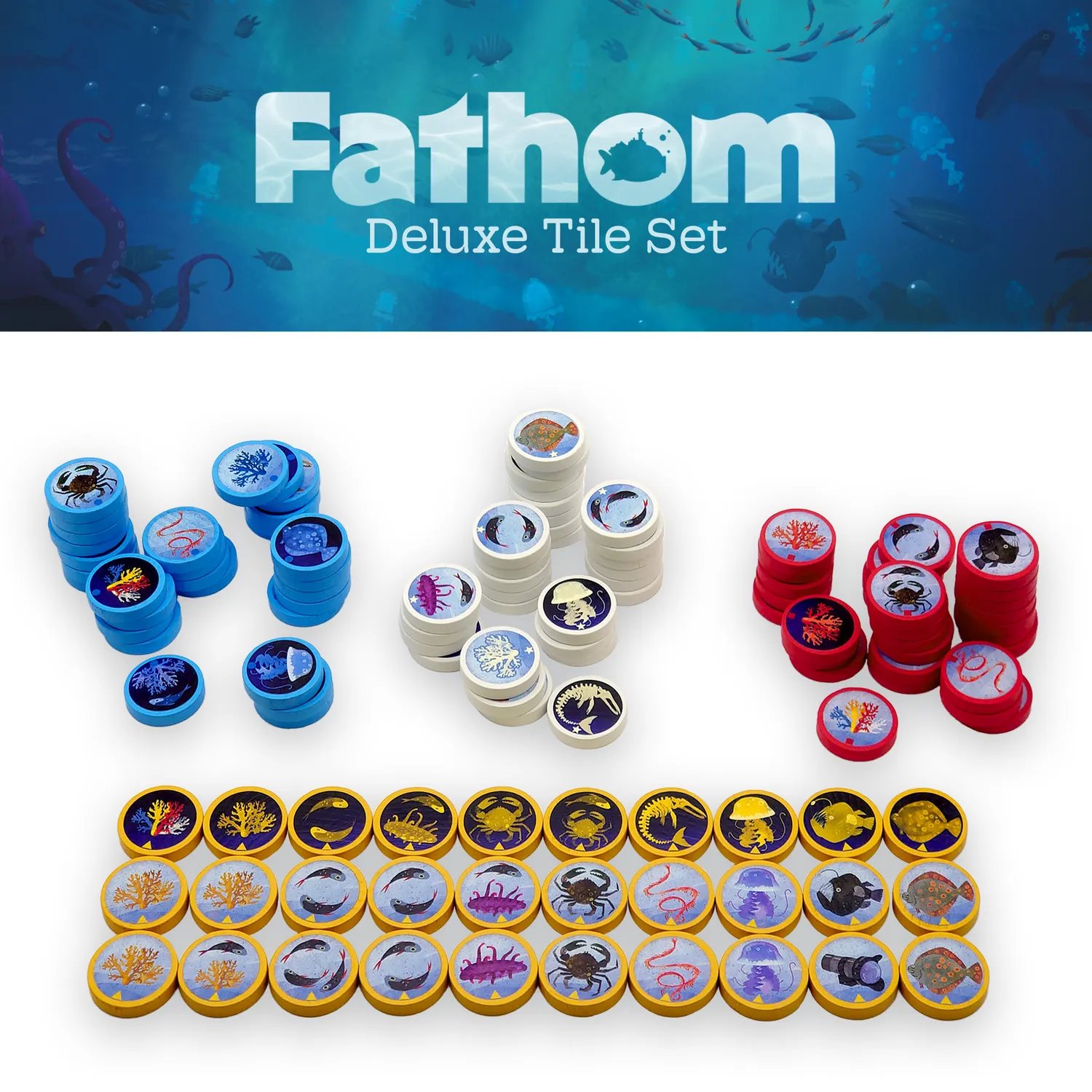 Paper Fort Games Fathom Deluxe Bundle Brettspiel Grundspiel + Holztiles