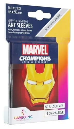 Gamegenic Marvel Champions Iron Man Kartenhüllen Grau 50+1 matt