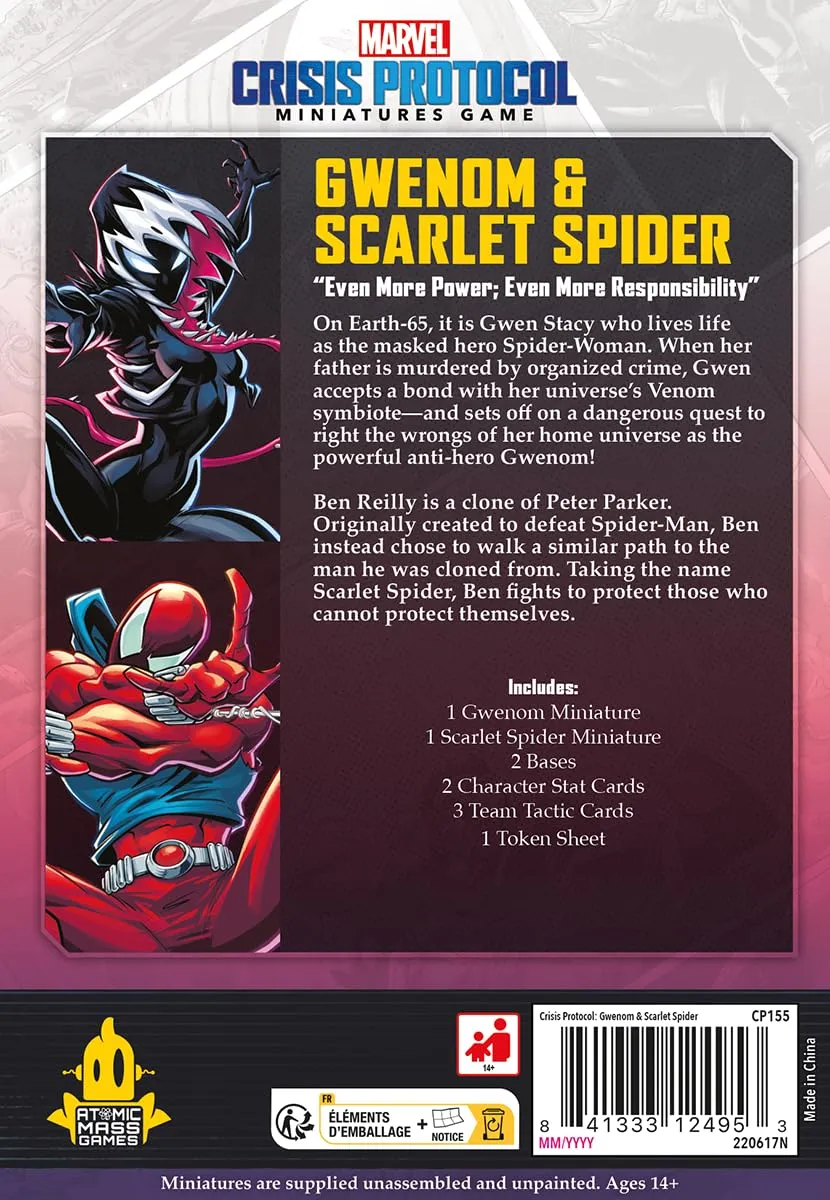Atomic Mass Games Marvel Crisis Protocol Gwenom & Scarlet Spider Erweiterung