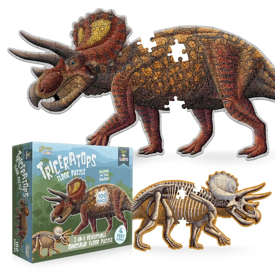 Genius Games Turn N Learn Triceratops Bodenpuzzle 100 Teile