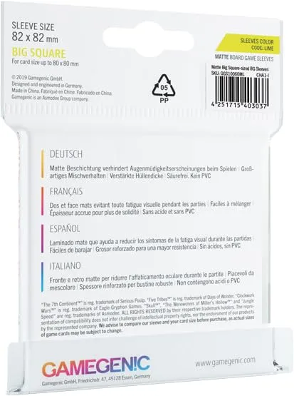 Gamegenic Matte Big Square Kartenhüllen 82x82 matt 50 St