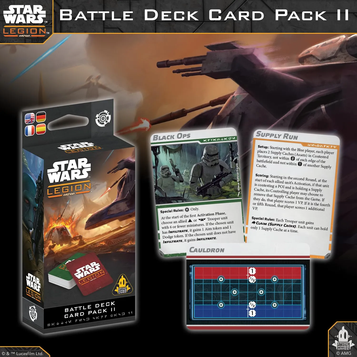 Asmodee Star Wars Legion Battle Deck Card Pack II Erweiterung