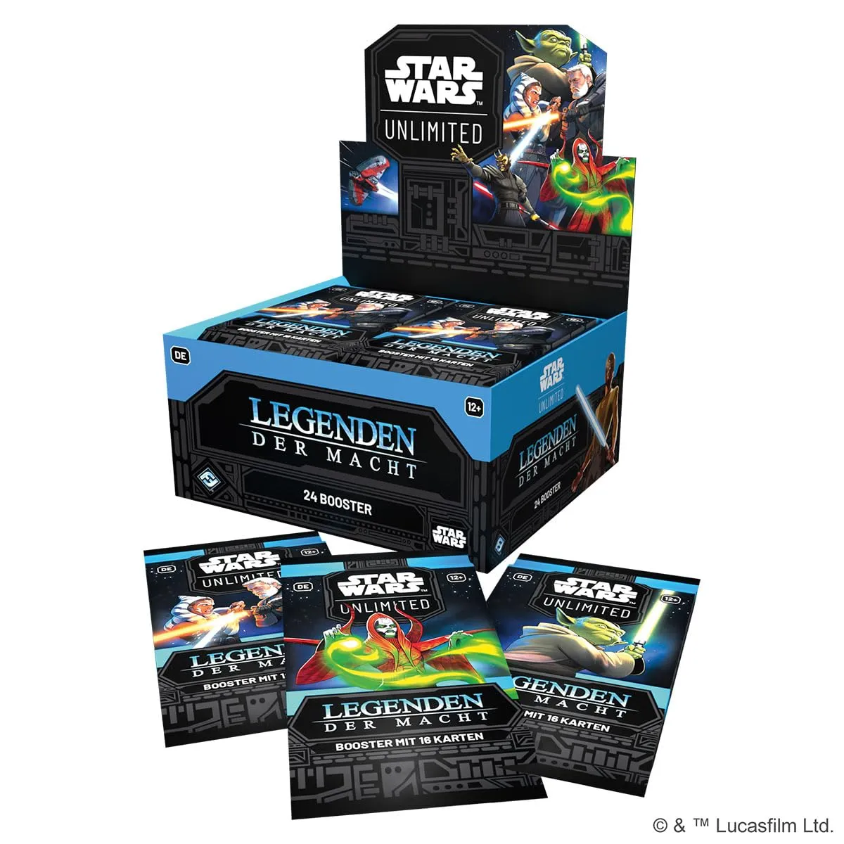 Asmodee Star Wars Unlimited Legenden der Macht Booster Kartenspiel 24 Display