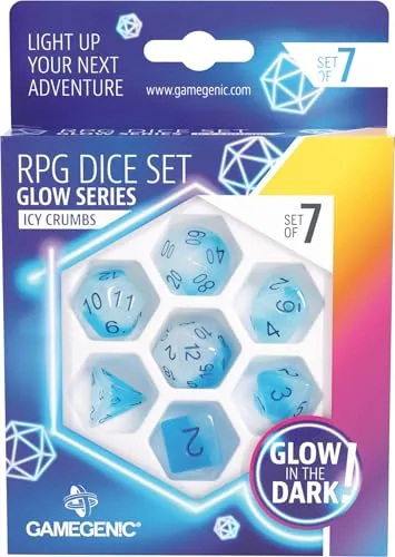 Gamegenic Glow Icy Crumbs RPG Würfelset 7-teilig Glow