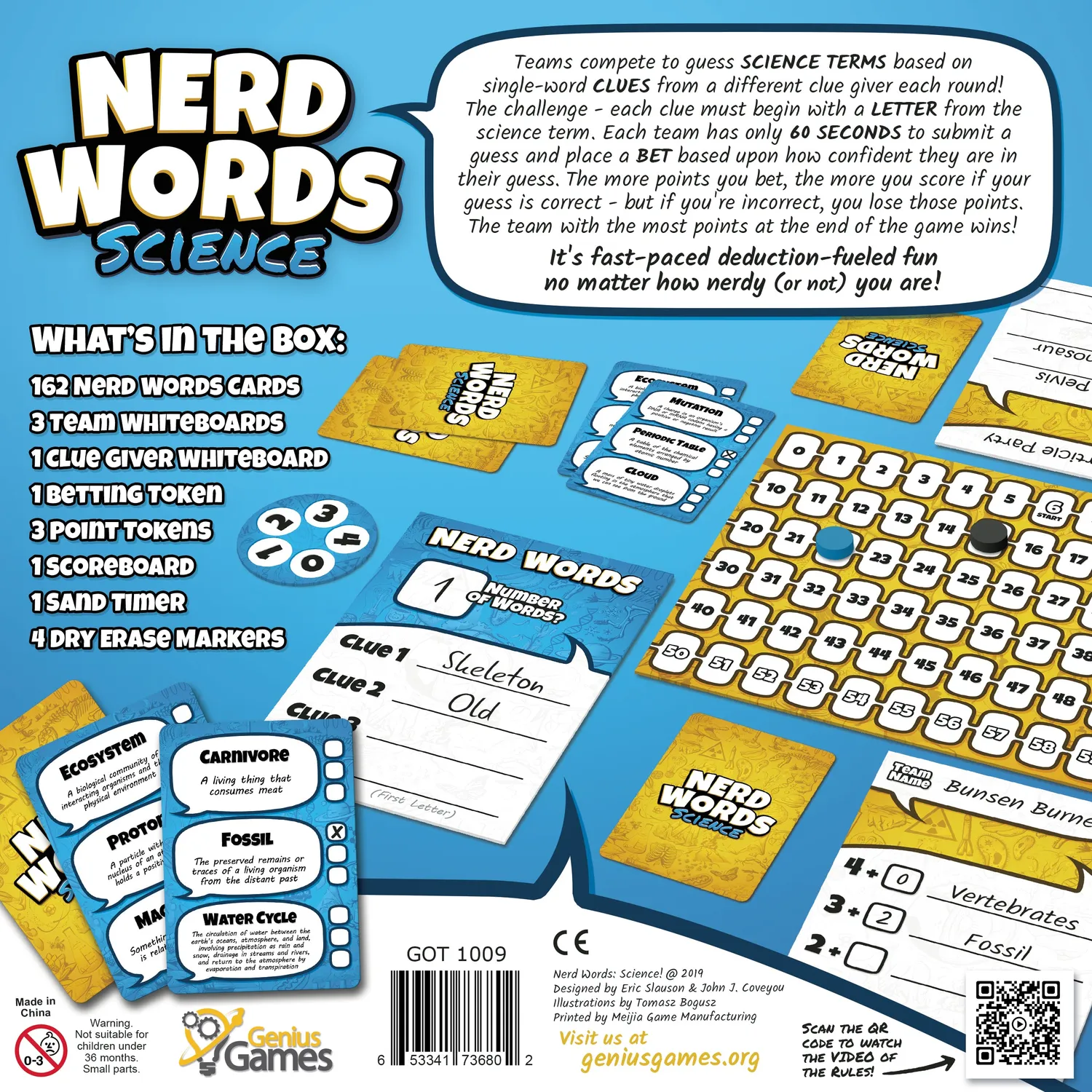 Genius Games Nerd Words Science Wortspiel für Teams