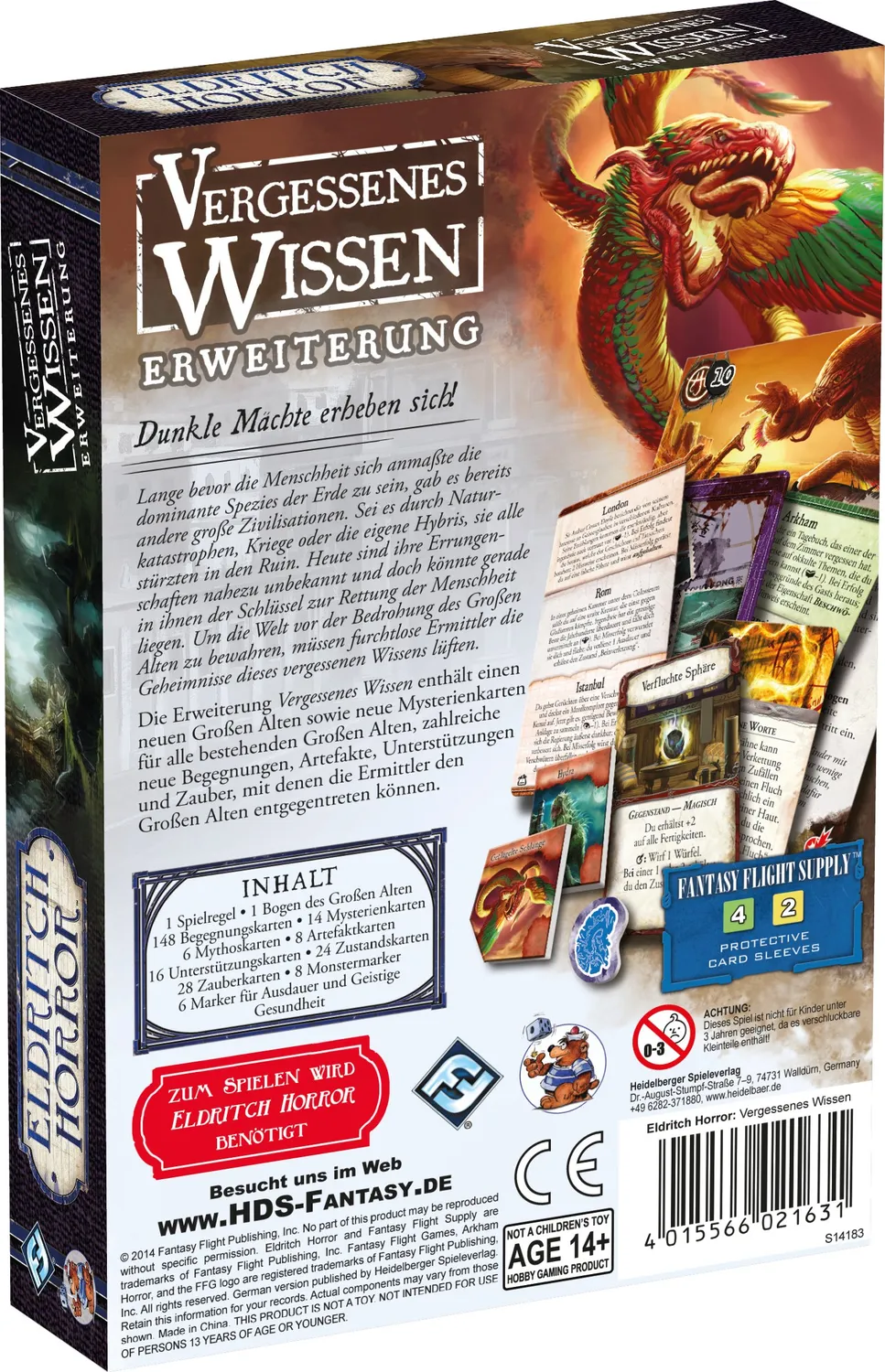 Fantasy Flight Eldritch Horror Vergessenes Wissen Erweiterung D