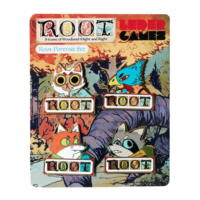 Leder Games Root Portrait Pin-Set Hartemaille Gold