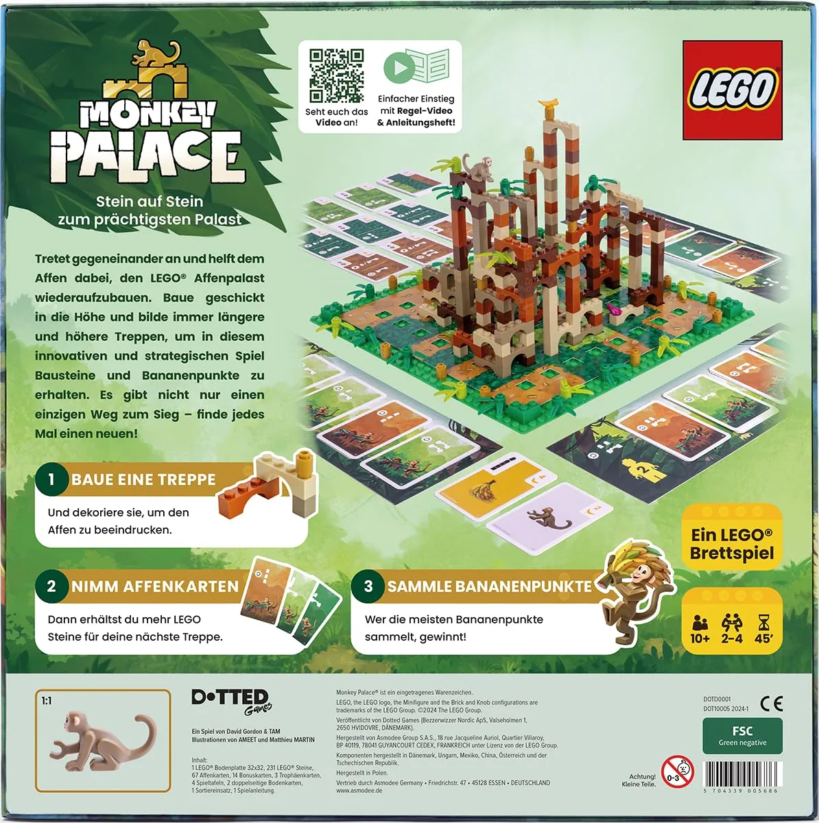 Asmodee Monkey Palace LEGO Brettspiel Deutsch 3D-Palast