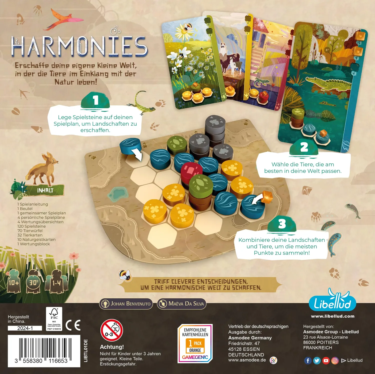 Asmodee Harmonies Brettspiel Deutsch Tier-Landschaften