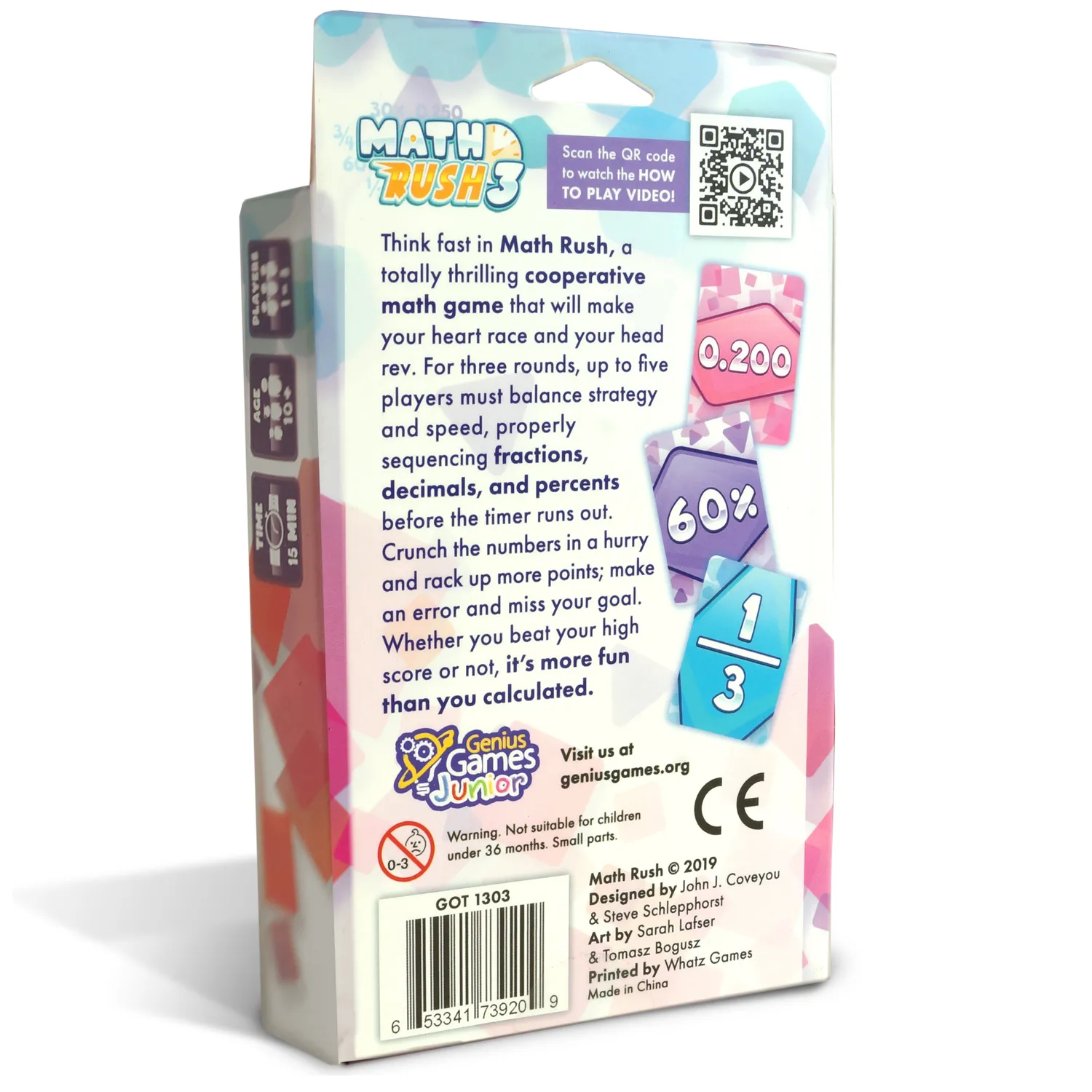 Genius Games Math Rush 3 Kartenspiel Brüche Dezimalzahlen