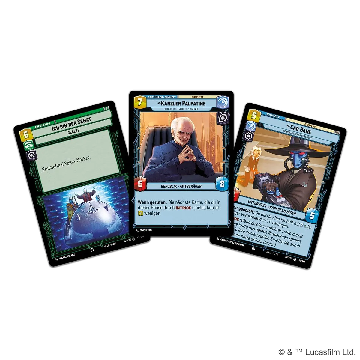 Asmodee Star Wars Unlimited Meister der Intrige Palpatine Deck 50 Karten